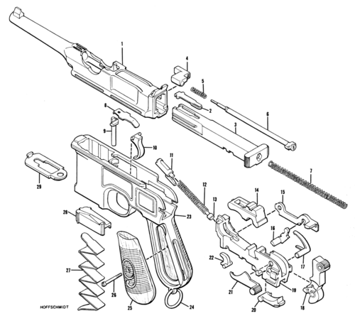 毛瑟枪驳壳枪零件图图片